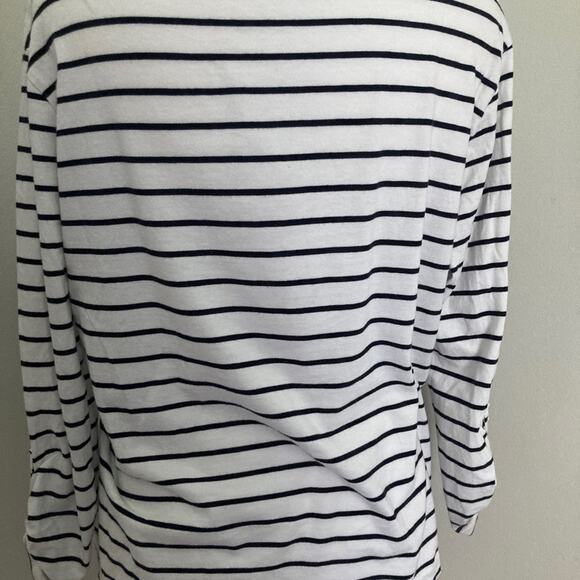 Zara Pencil Striped Tee White w/ Black Stripes size M - Picture 6 of 9